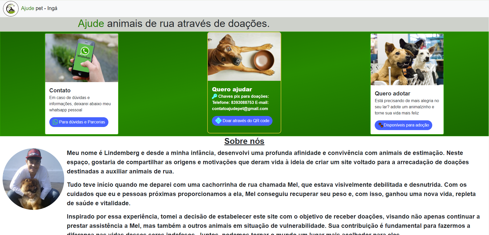 Página do projeto telecall